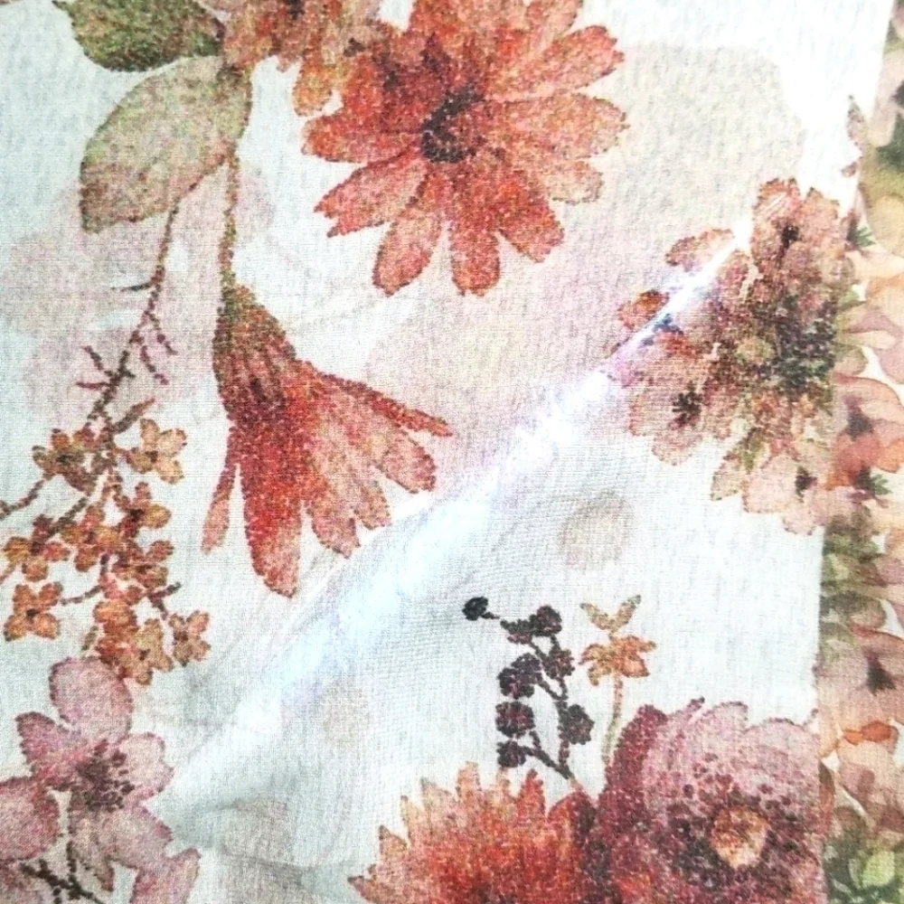 Zara W&B Floral See Through Blouse - Picture 6 of 6